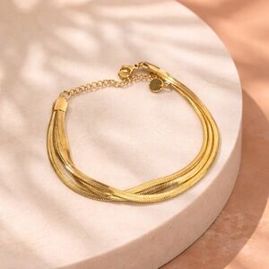 Classic Gold Twist Mesh Bracelet - Women's Jewelry